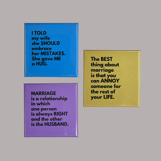 Fridge Magnet - Witty Marriage Quotes - Set of 3